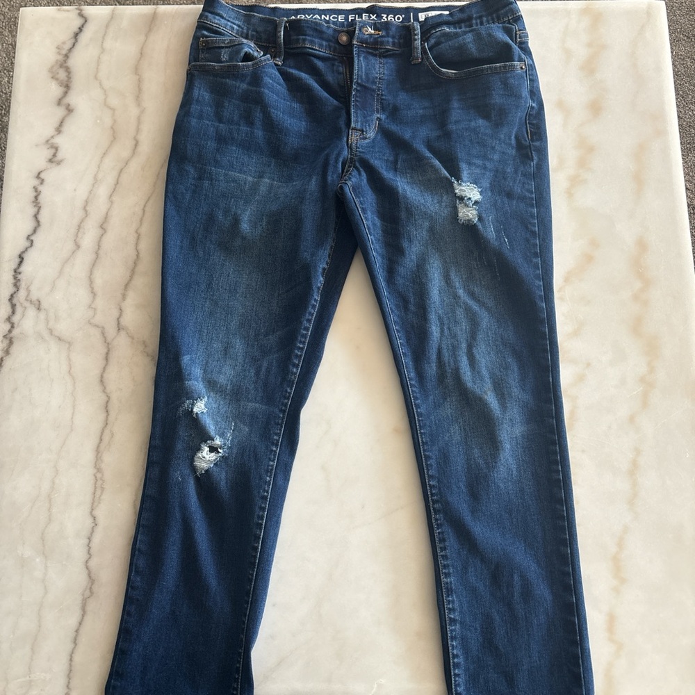 Arizona Vance Flex 360° Skinny Distressed Denim Jeans - Dark Wash - Men's 34x29